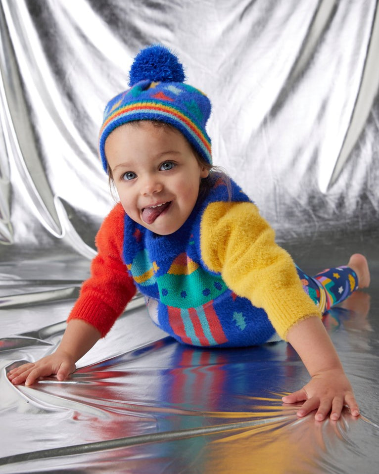 Rocket Ride Knit Jumper - Cosy Winter Kids Sweater - Halcyon Nights