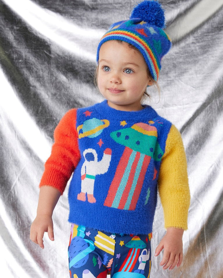 Rocket Ride Knit Jumper - Cosy Winter Kids Sweater - Halcyon Nights